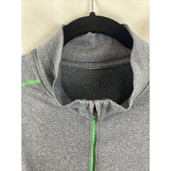 Lululemon Metal Vent Grey and Green 1/4 Zip Running Shirt Mens Size Large - Picture 3 of 12